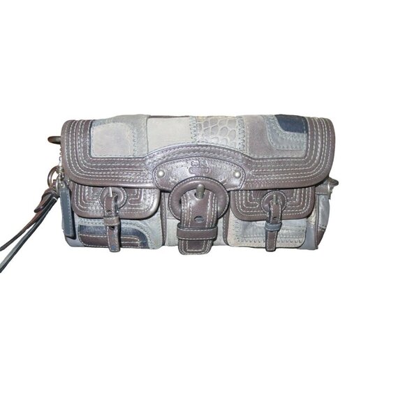 Coach 2008 Legacy Cursive Creed Limited Edition Patchwork Mixed Leather Oversize